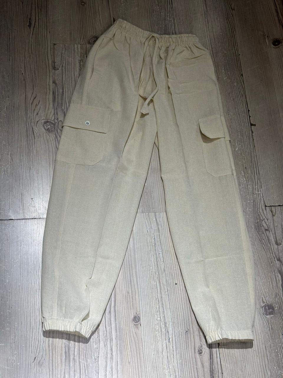 Hemp Cargo Joggers — Milky White
