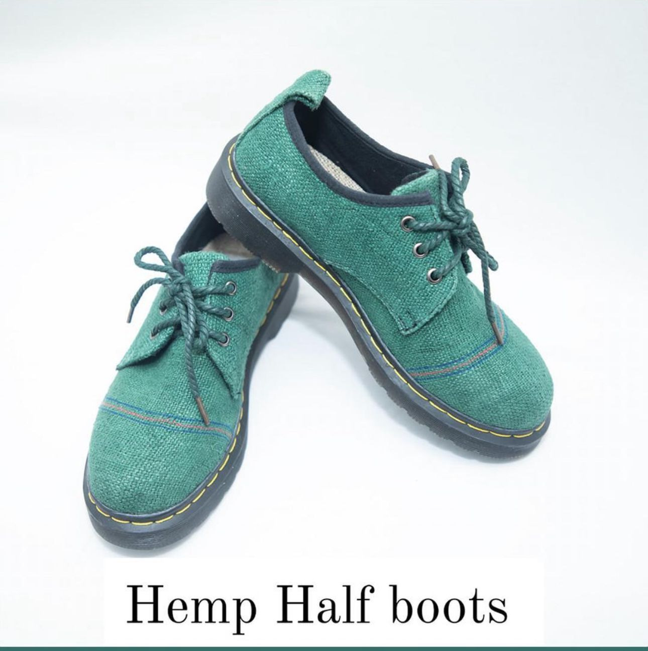 Hemp Half Boots — Green